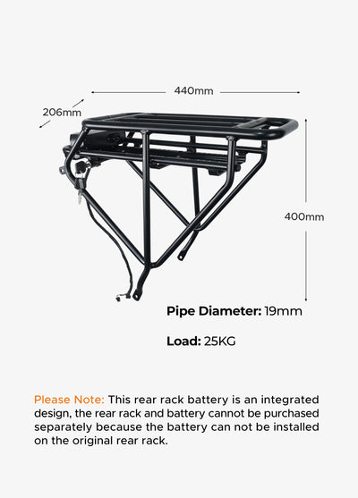 Batteria ENGWE Originale posteriore 48V13Ah +Portapacchi posteriore per EP-2 Pro
